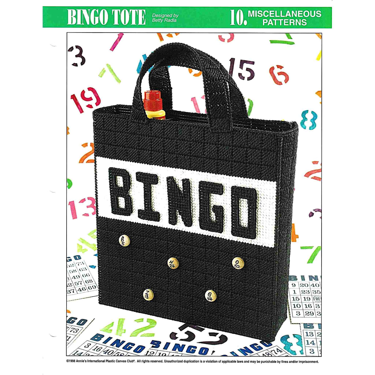 Bingo Tote Bag Plastic Canvas Pattern – Cardinal House Stitches bingo-tote-bag-plastic-canvas-pattern-cardinal-house-stitches