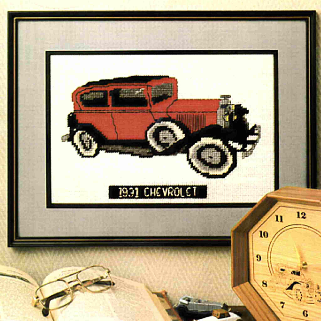 1931 Chevrolet Antique Car Needlepoint Art Plastic Canvas Pattern