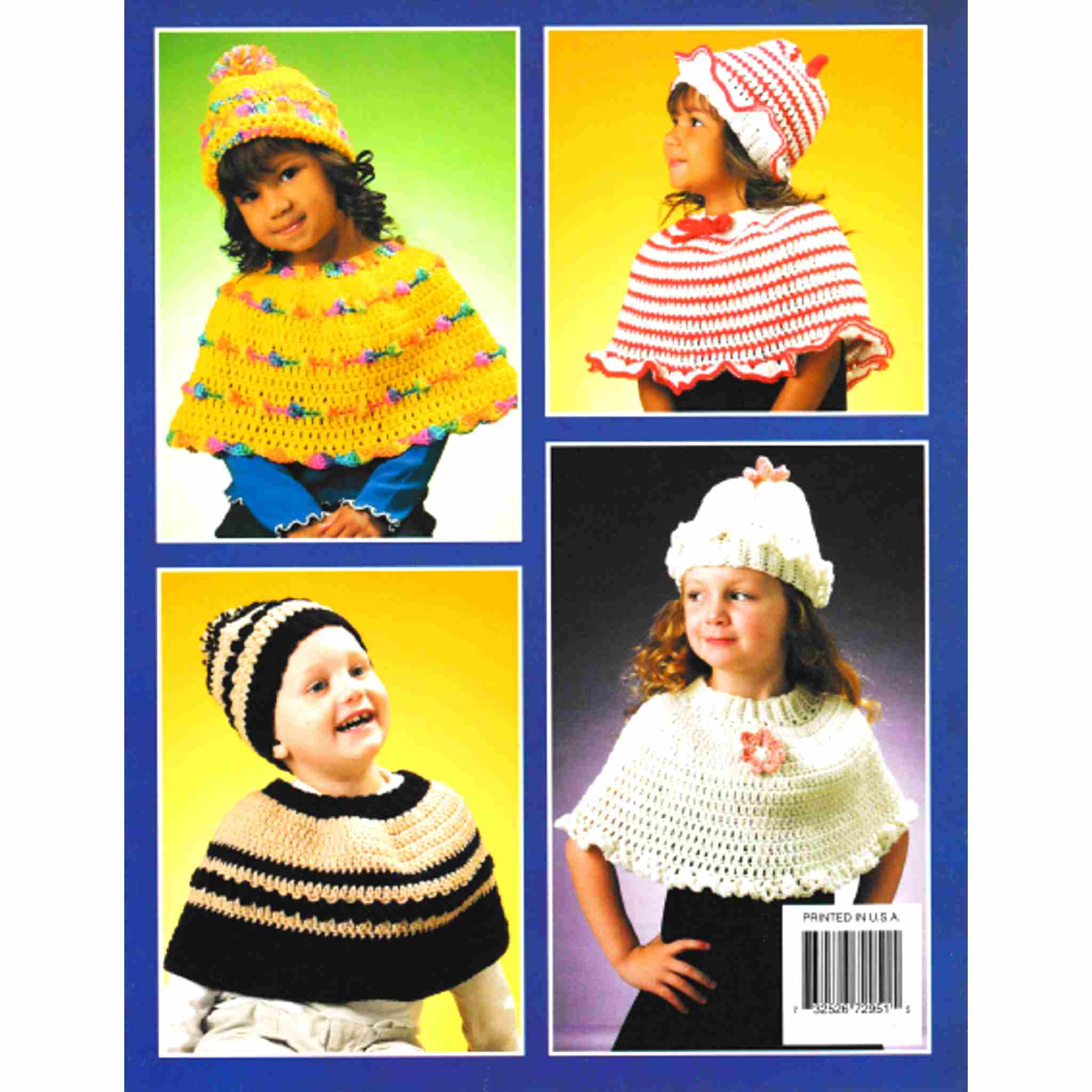 Cap Poncho Pattern 4-Hour Kids Ponchos & Caps Vintage Crochet Pattern – Cardinal House ...
