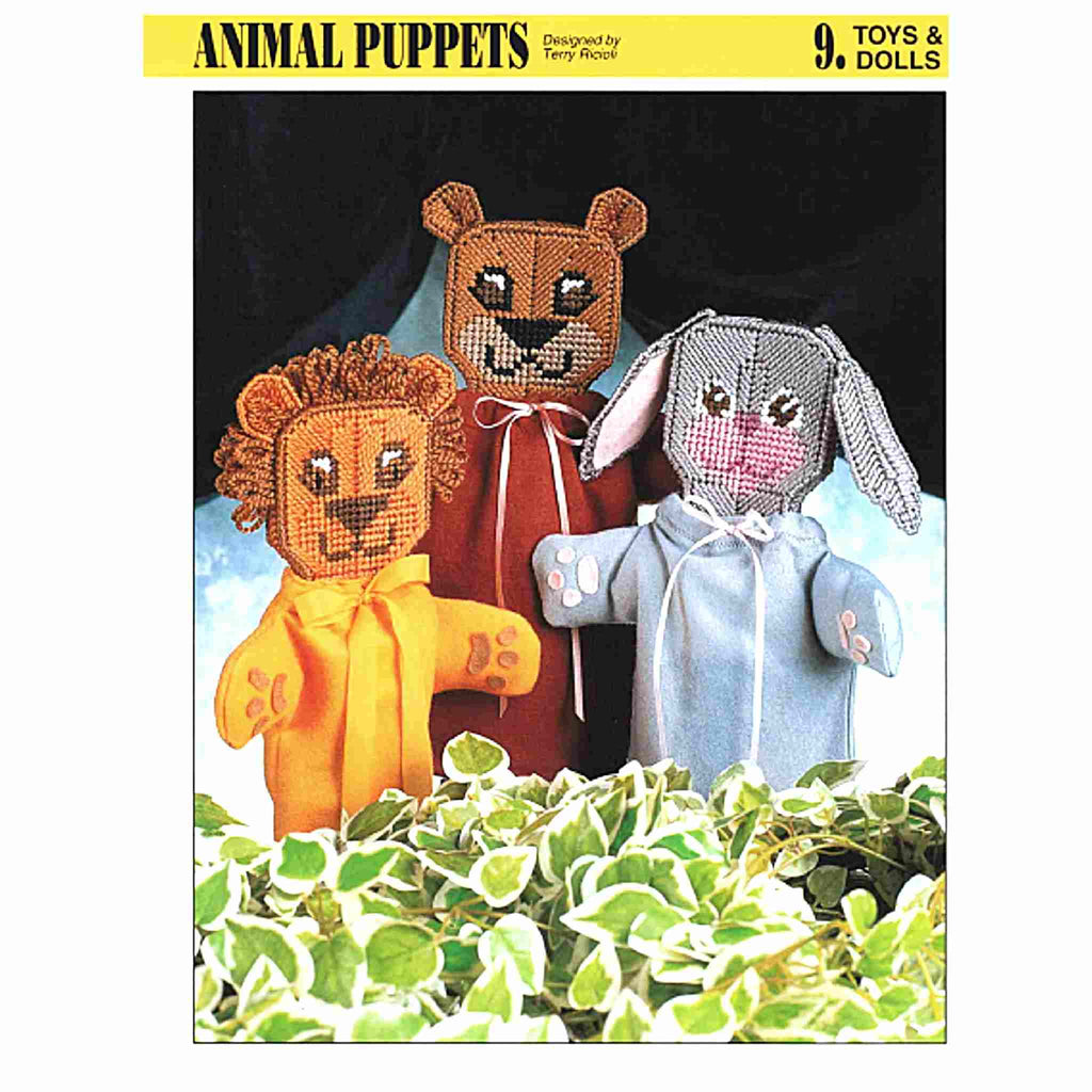Animal Hand Puppets Plastic Canvas Kids Toy Pattern