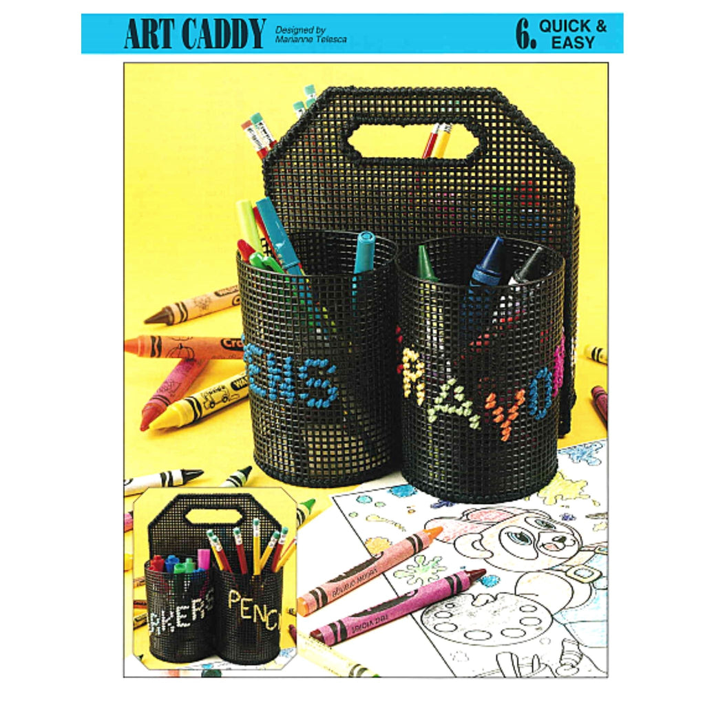 Art Caddy Plastic Canvas Needlecraft Pattern for Teachers