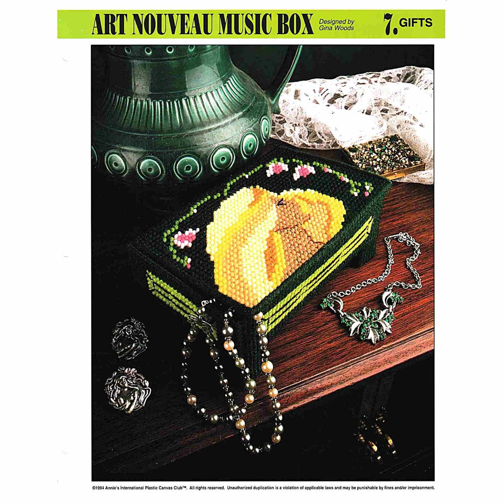 Art Nouveau Music Box Mother's Day Plastic Canvas Pattern