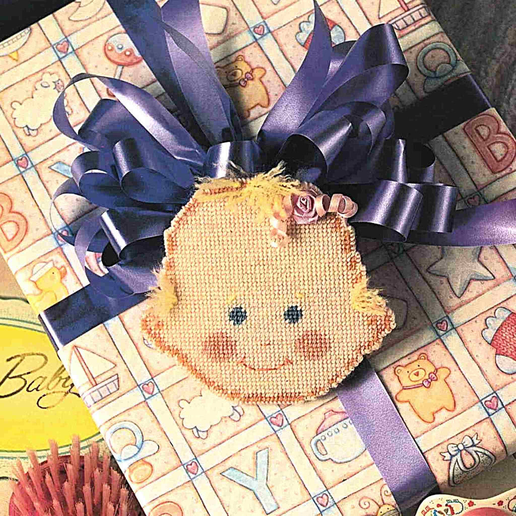 Baby Face Gift Tag 14-count Mesh Plastic Canvas Pattern