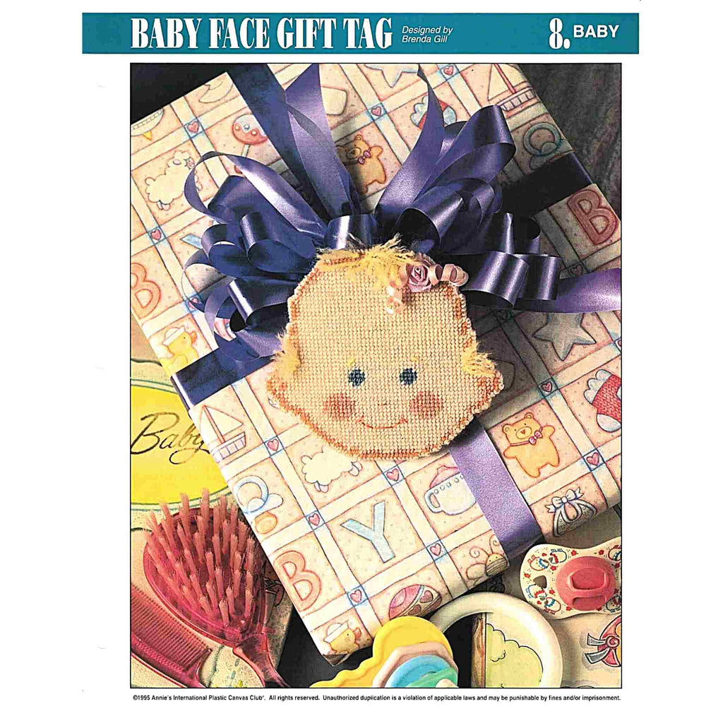 Baby Face Gift Tag 14-count Mesh Plastic Canvas Pattern
