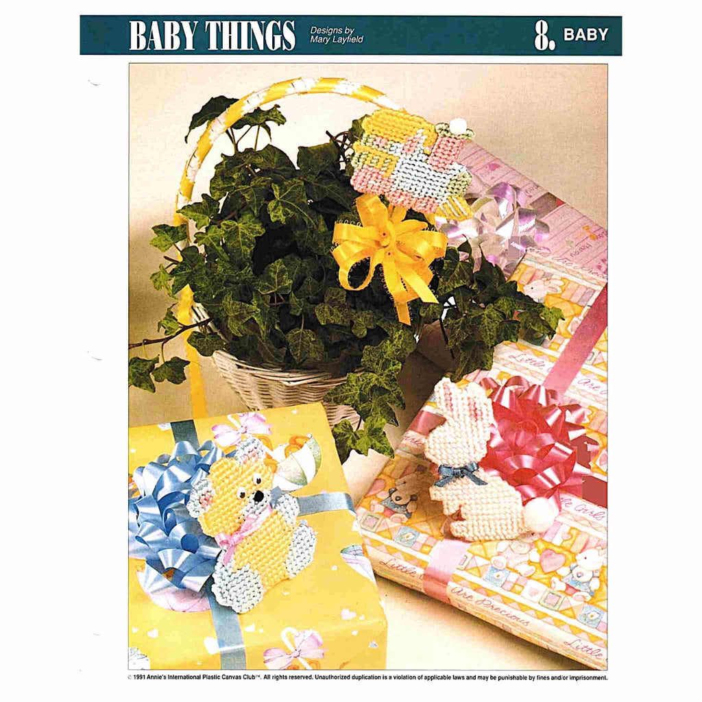 Baby Things Gift Tags, Magnets, or Ornaments Vintage Plastic Canvas Patterns