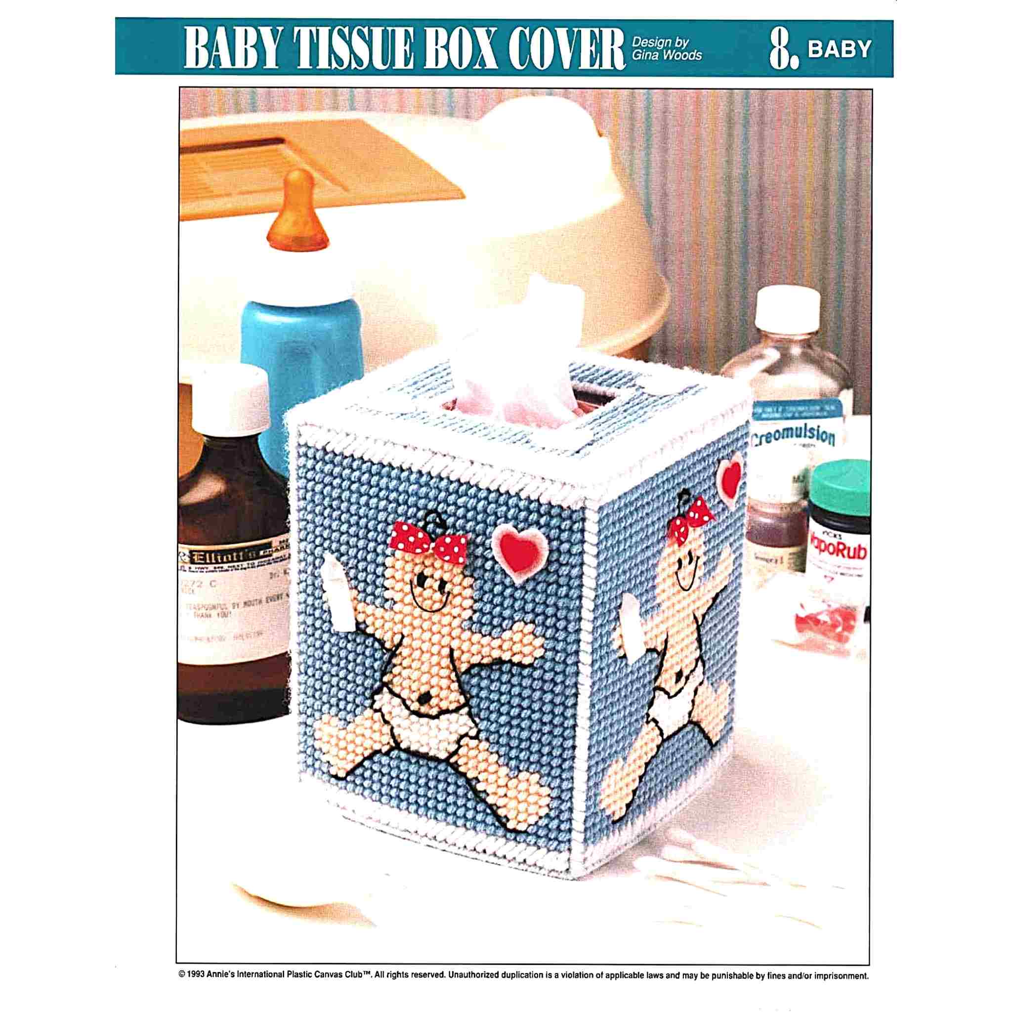 NEEDLES & PINS SEWING BOX HOME DECOR PLASTIC CANVAS PATTERN
