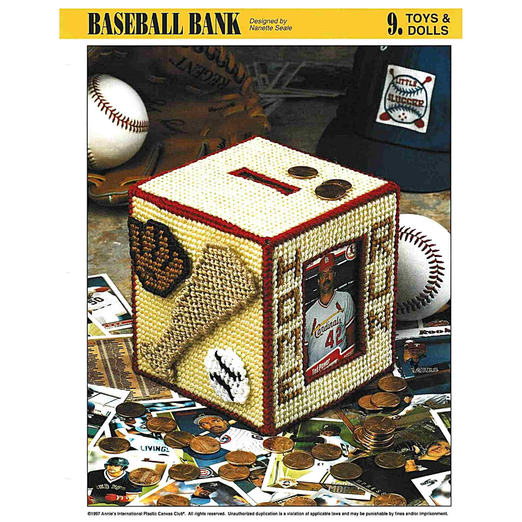 Baseball Piggy Bank Plastic Canvas Pattern