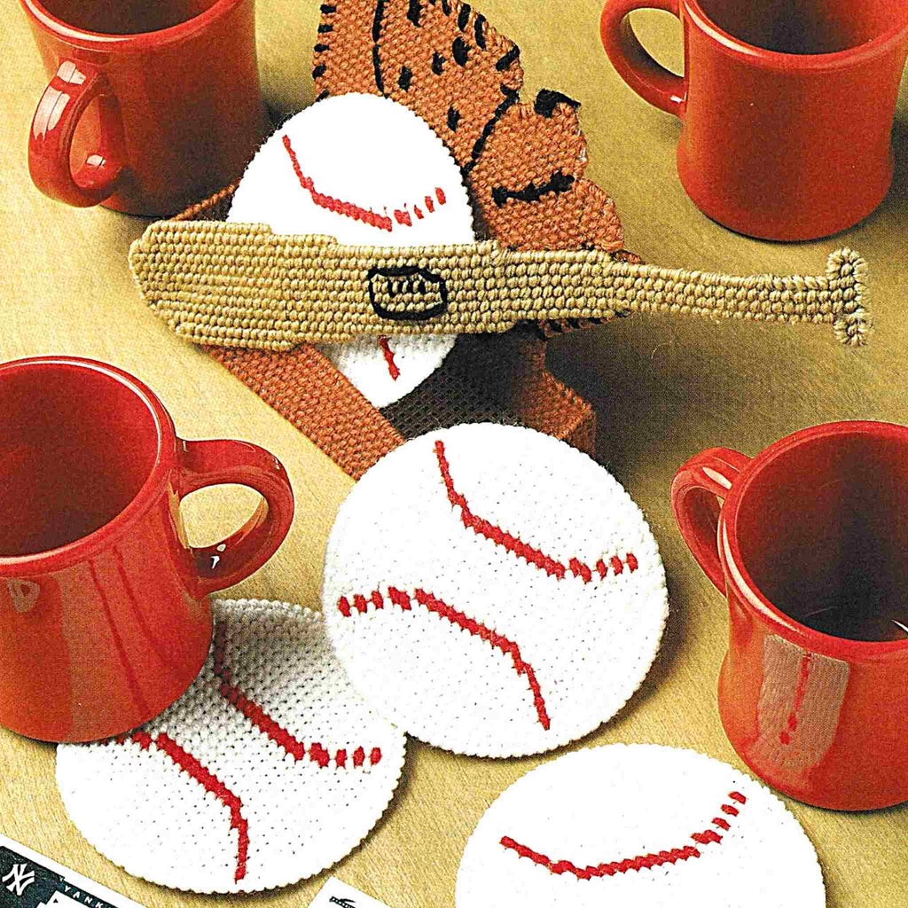 Baseball Coaster Set Plastic Canvas Pattern