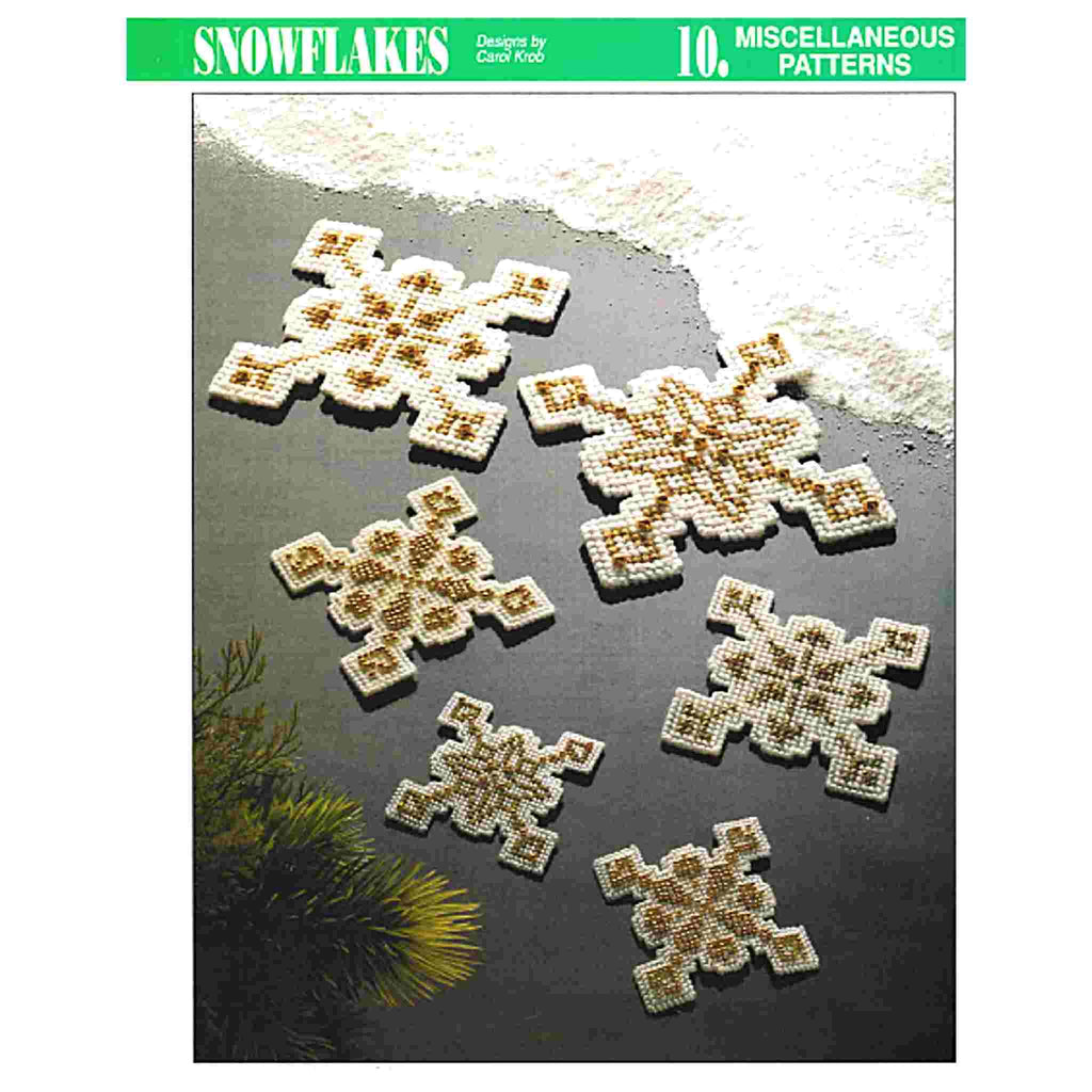 Beaded Snowflakes Christmas Ornaments Plastic Canvas Pattern cover