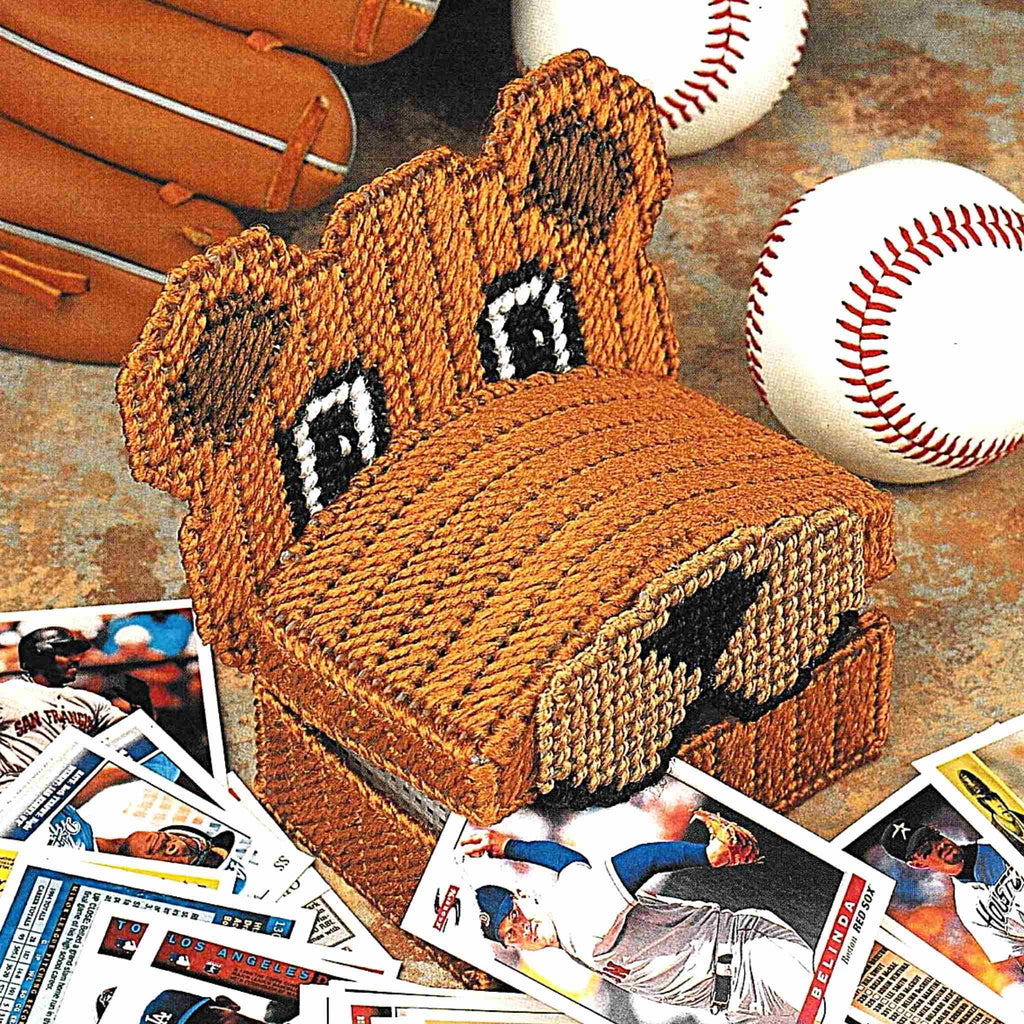 Vintage Plastic Canvas Pattern: Bear Box. Basic materials you'll need are 7-count plastic canvas, worsted weight yarn, and tapestry needle. 