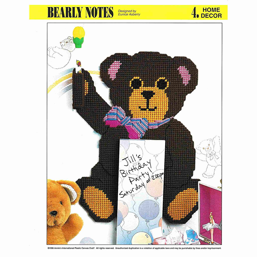 Bearly Notes Bear Notepad Holder Plastic Canvas Pattern