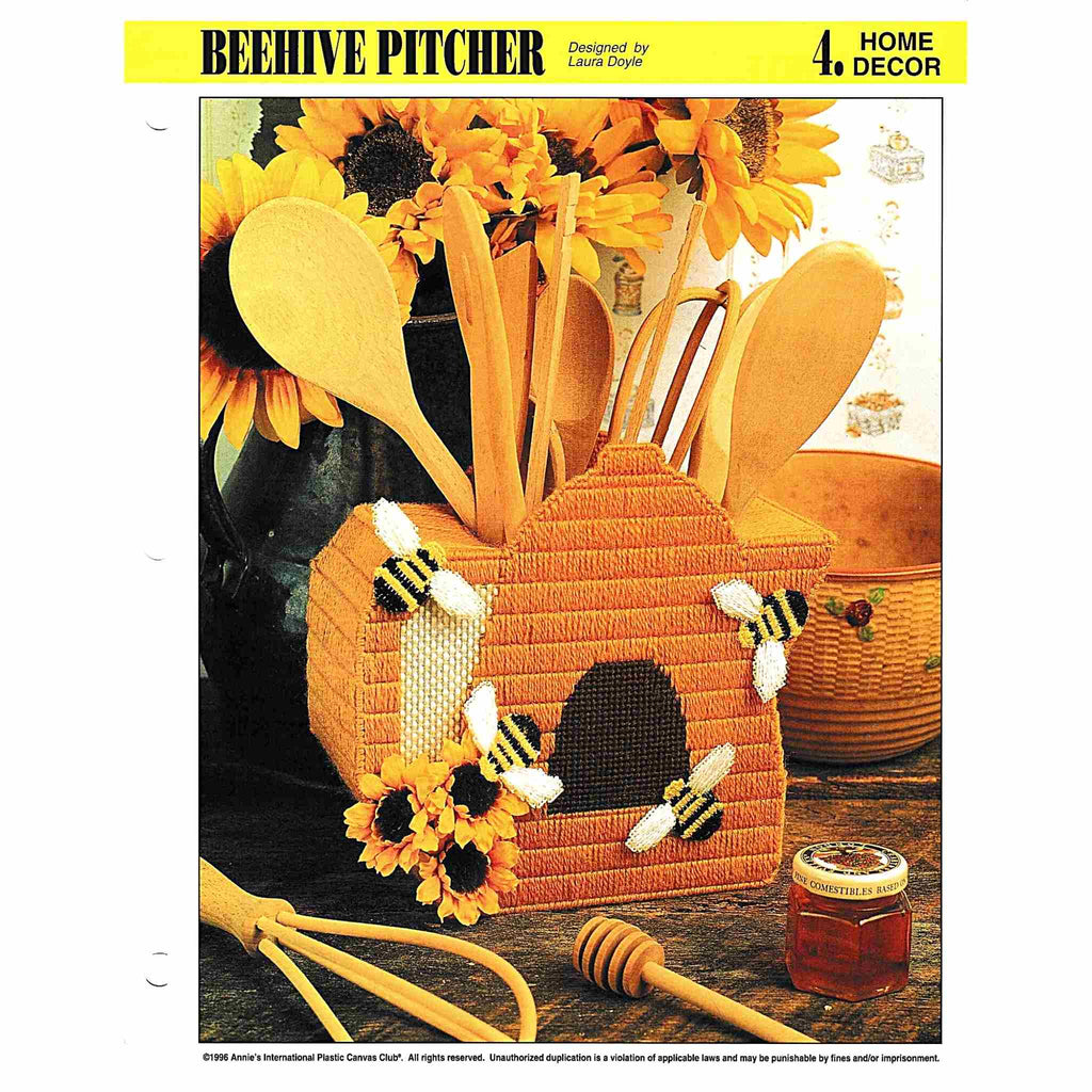 Beehive Pitcher Vintage Plastic Canvas Pattern