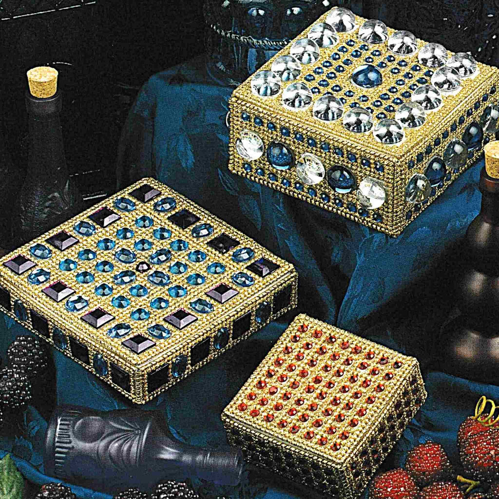 Bejeweled Trinket Boxes Vintage Plastic Canvas Pattern