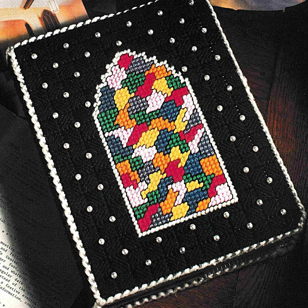 Bible Cover with Stained Glass Front Plastic Canvas Pattern