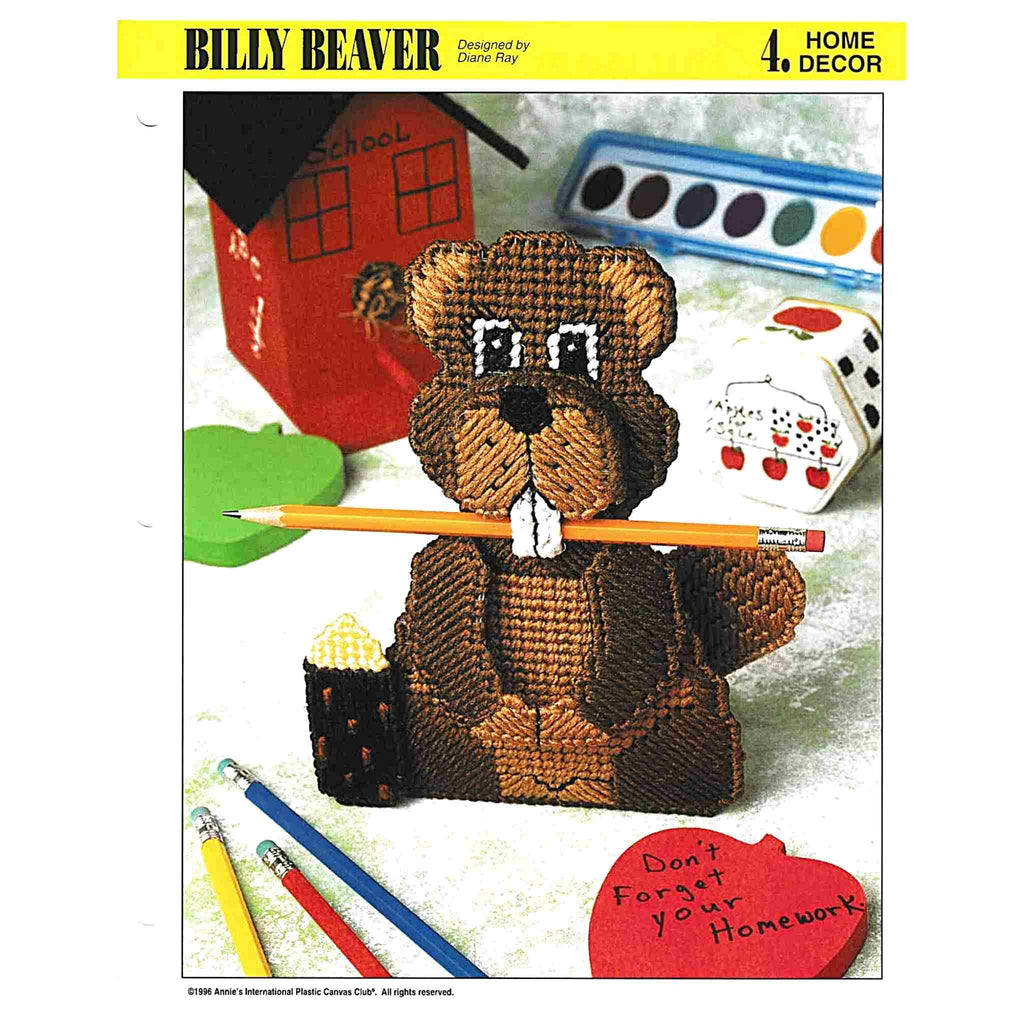 Billy Beaver Pencil Holder Plastic Canvas Pattern