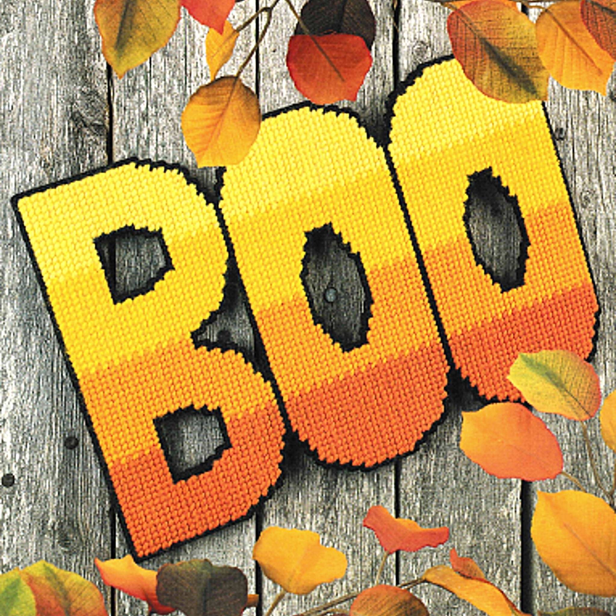Boo Halloween Sign Plastic Canvas Needlecraft Pattern – Cardinal