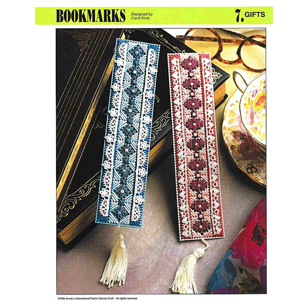 Vintage Plastic Canvas Pattern: Bookmarks. Basic materials you'll need are 10-mesh plastic canvas sheets and size 3 pearl cotton. 
