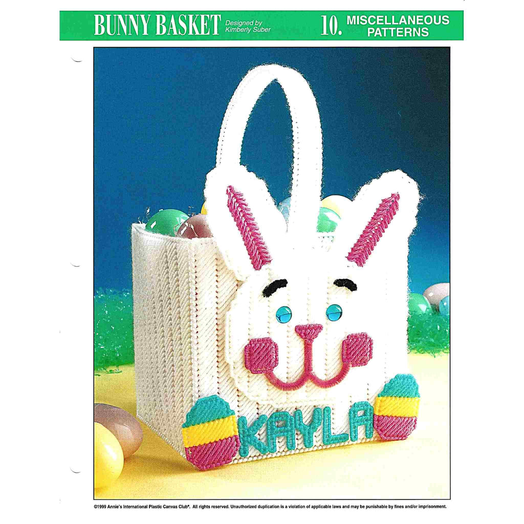 Vintage Easter Plastic Canvas Pattern: Bunny Basket. Basic materials you'll need are 7-count plastic canvas sheets and worsted/ #4 medium-weight yarn.