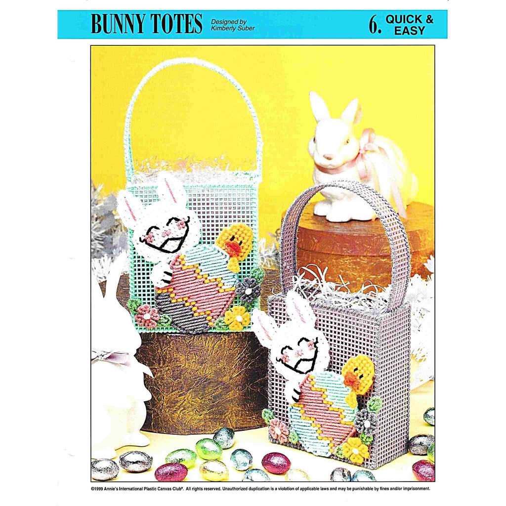 Vintage Plastic Canvas Easter Pattern: Bunny Totes. Basic materials you'll need are 7-count plastic canvas sheets and worsted/ #4 medium-weight yarn. S