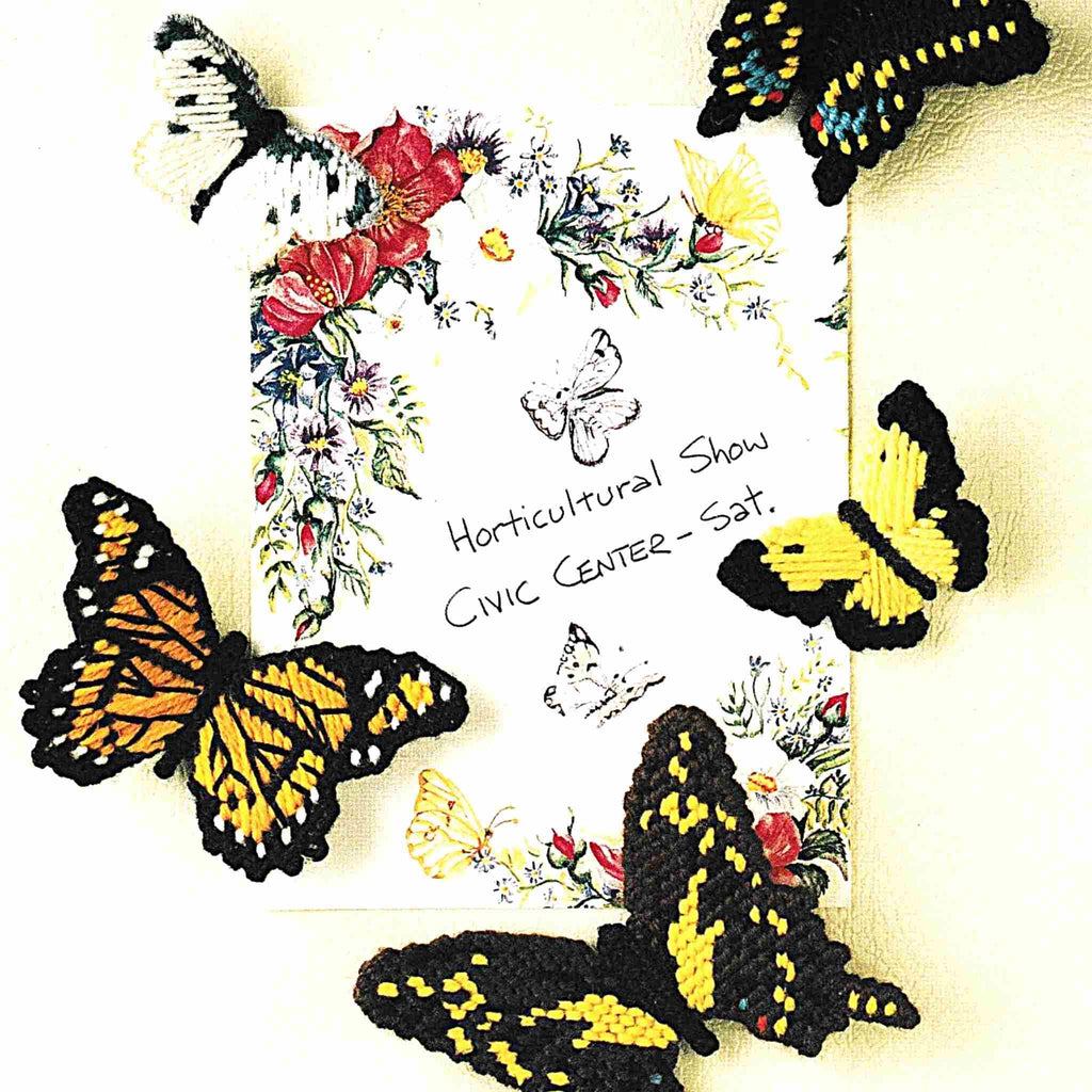 Butterfly Magnet Needlepoint Fridgies 10-Mesh Plastic Canvas Pattern