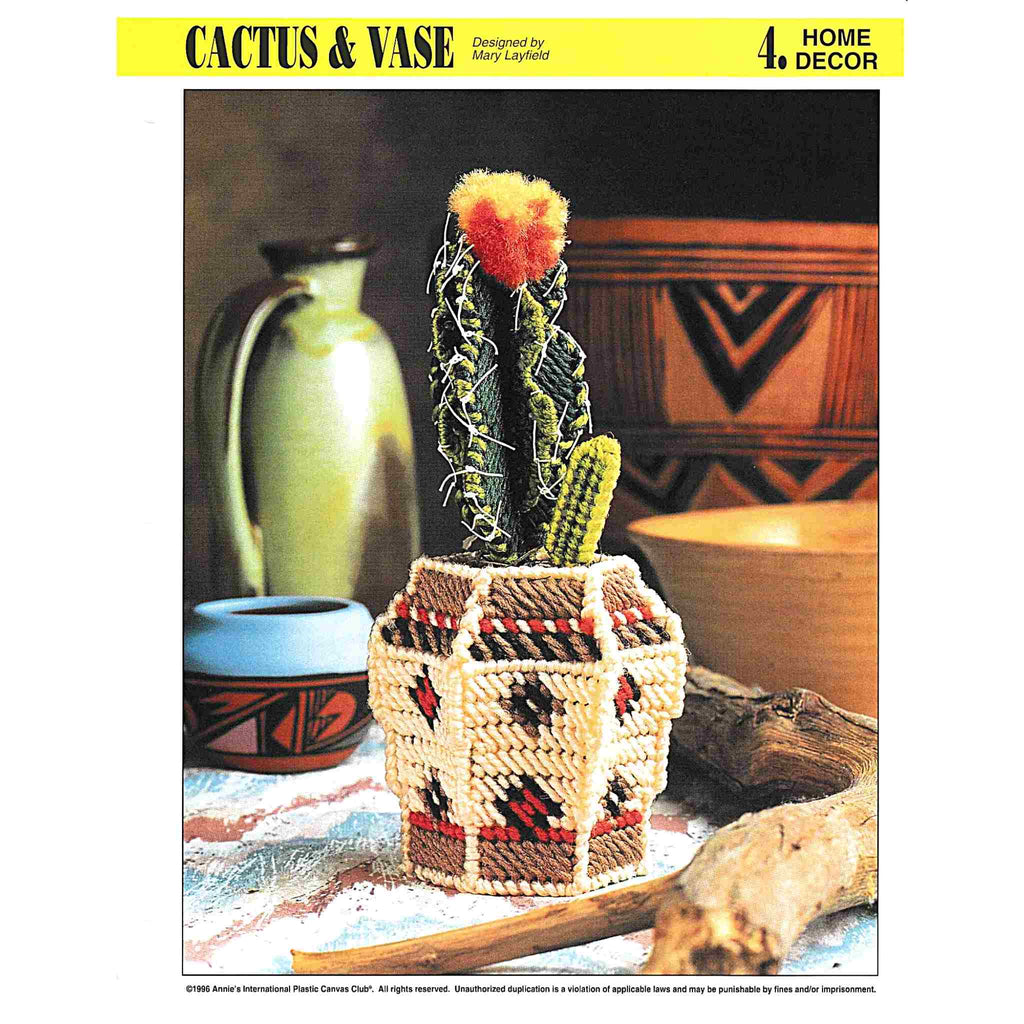 Cactus & Southwestern Vase Plastic Canvas Pattern