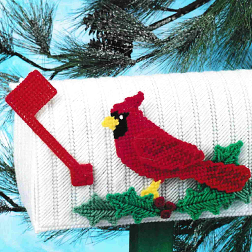 Cardinal Bird Mailbox Plastic Canvas Christmas Pattern
