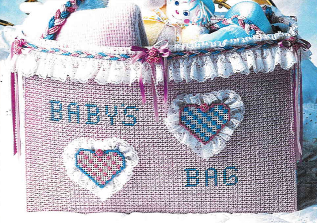 Vintage Plastic Canvas Pattern: Carousel Horse Tote Bag. Create this sweet baby carousel horse tote bag out of 7-count plastic canvas sheets and worsted / medium-weight yarn. back detail
