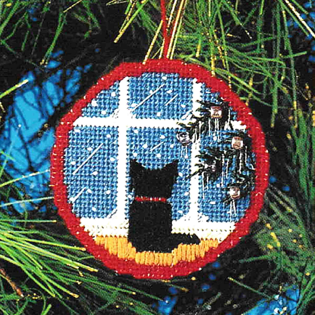 Cat Christmas Ornament Plastic Canvas Pattern