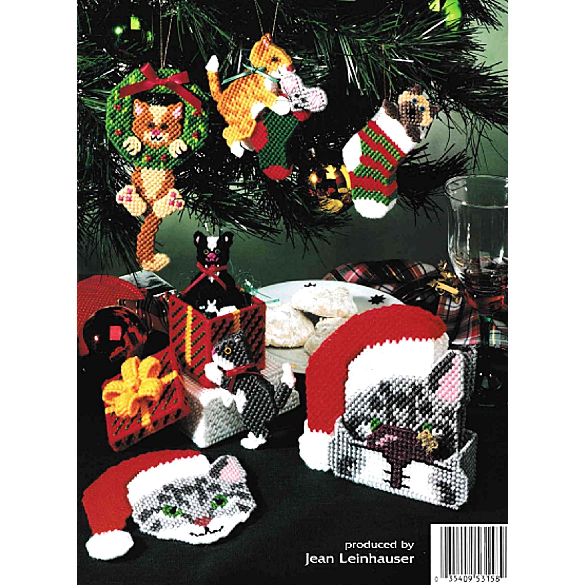 Christmas Cats Long Tissue Topper-Plastic Canvas Pattern or Kit