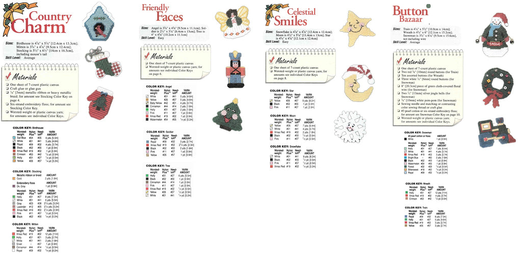 Christmas Cheer Ornaments Plastic Canvas Pattern supplies