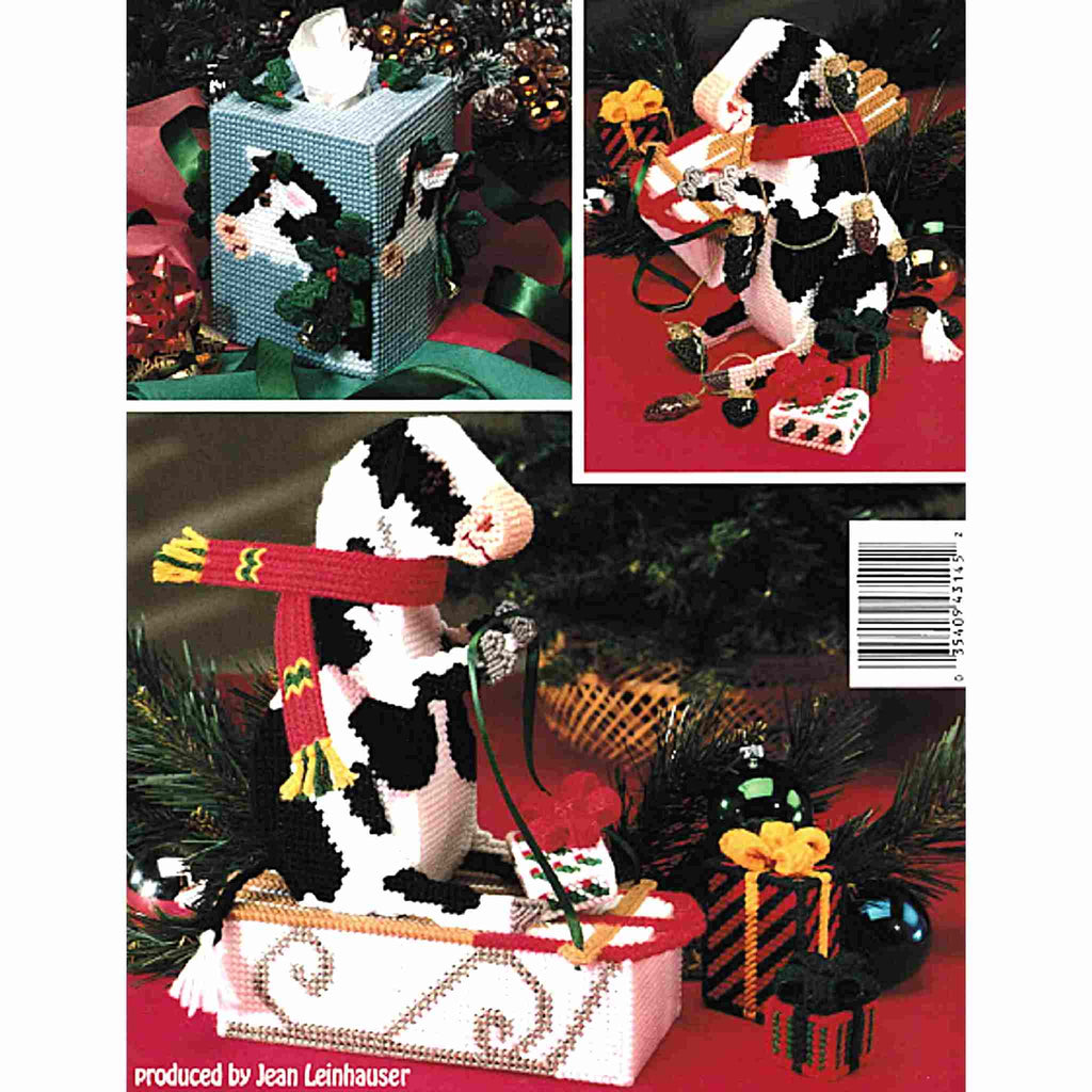 Holstein Cows Plastic Canvas Christmas Pattern back cover