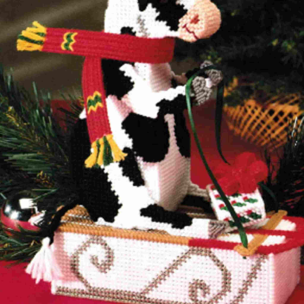 Christmas holstein cow doorstop plastic canvas pattern