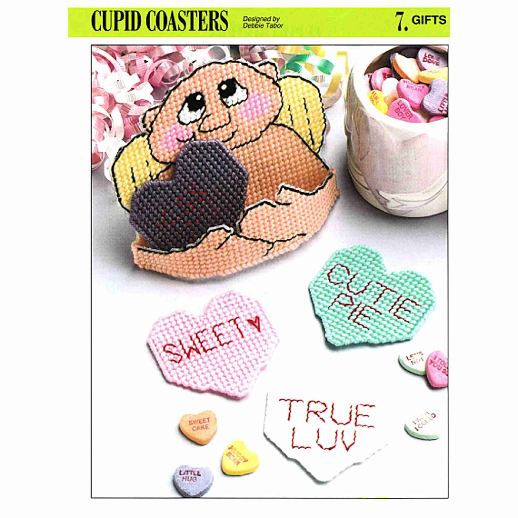 Valentines Cupid Coasters Plastic Canvas Pattern cover