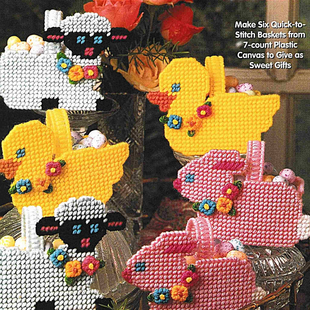 Easter Animal Baskets Plastic Canvas Needlecrafts Pattern