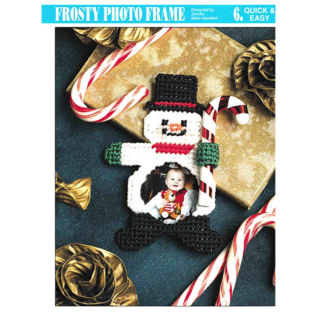Frosty Photo Frame Plastic Canvas Pattern Christmas Snowman