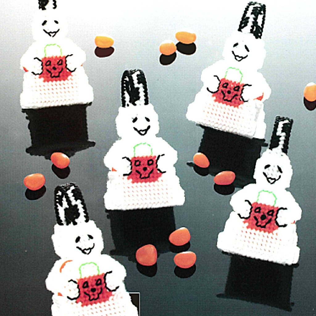 Ghost Mini-Baskets Halloween Plastic Canvas Pattern