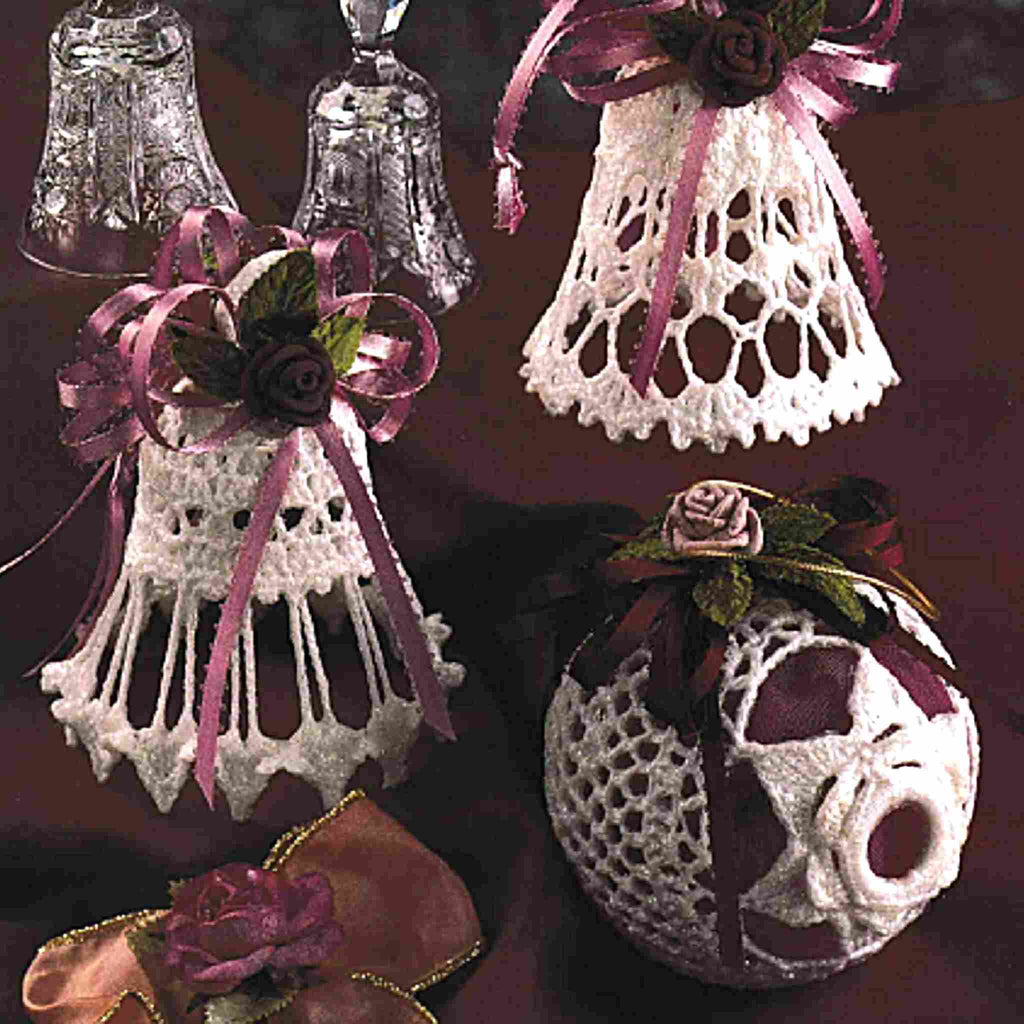 Glittering Globes & Bells Thread Crochet Ornaments Pattern