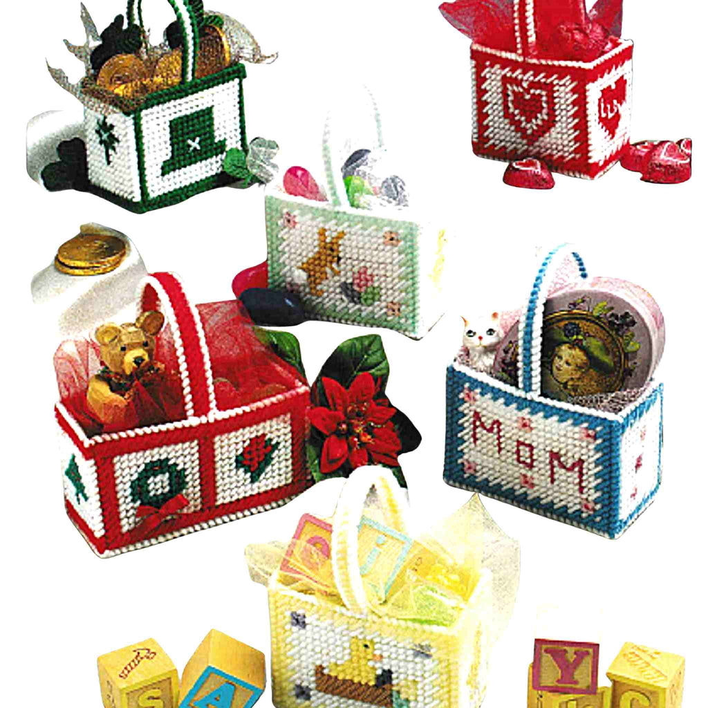 Holiday Mini Baskets Plastic Canvas Pattern
