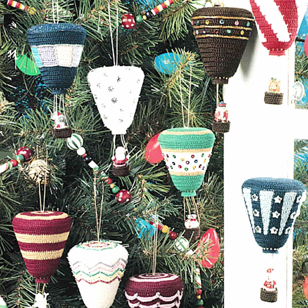 Hot Air Balloon Ornaments Thread Crochet Pattern 
