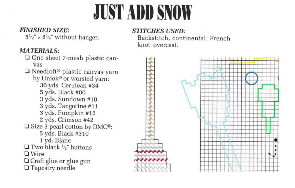 Just Add Snow Snowman Plastic Canvas Pattern