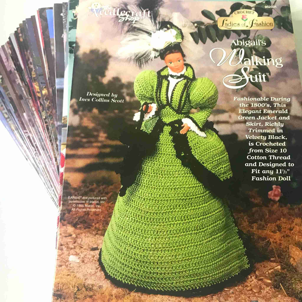 Vintage Fashion Doll Crochet Pattern: Ladies of Fashion Series SET of 41 pattern booklets! Crocheted from size 10 cotton thread and designed to fit any 11-1/2" fashion doll.