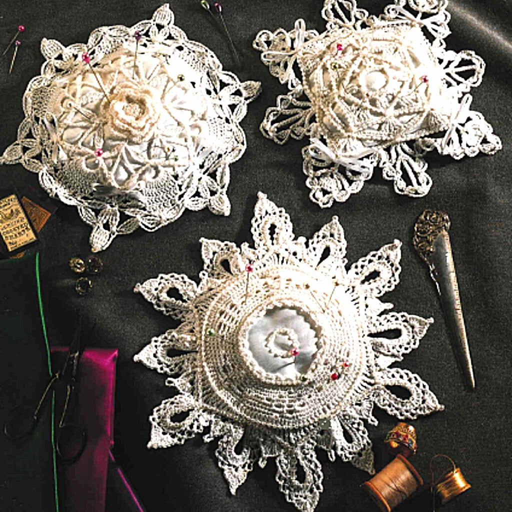 Pincushion Snowflakes Thread Crochet Pattern 