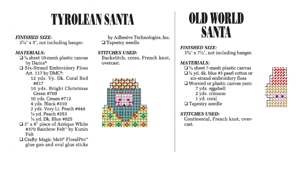 Santa Ornaments Plastic Canvas Christmas Pattern, Easy Christmas Crafts for Adults info