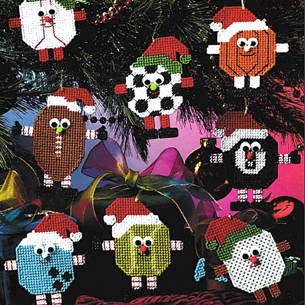 Sport Ball Christmas Ornaments Plastic Canvas Pattern 