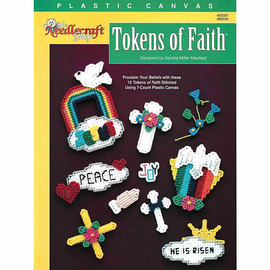 Vintage Easter Plastic Canvas Pattern: "Tokens of Faith" to be made using 7-count plastic canvas + worsted weight yarn. cover