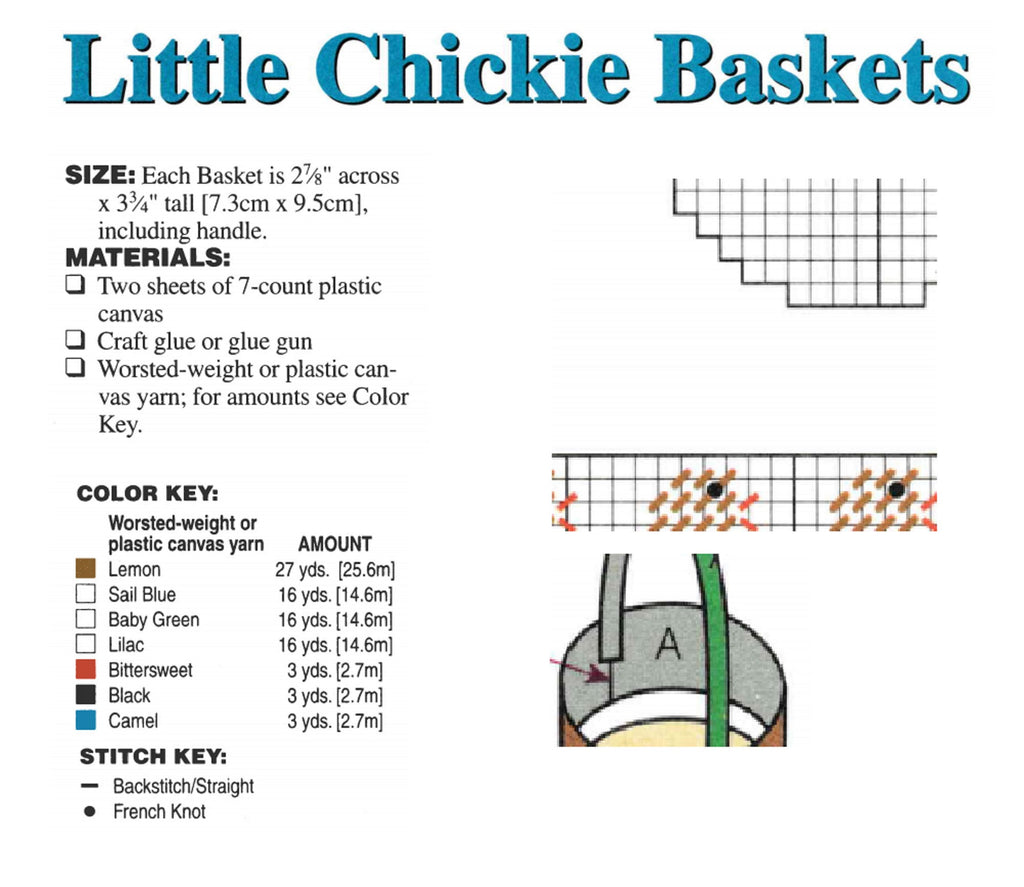 Little Chickie Baskets Easter Plastic Canvas Needlecraft Pattern
